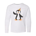 thumbnail image 1 of Inktastic Cute Penguin, Penguin With Party Hat Long Sleeve Youth T-Shirt, 1 of 5