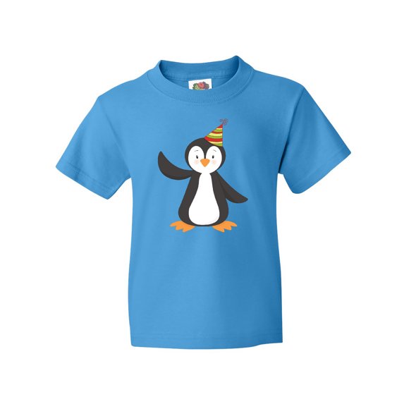 Inktastic Cute Penguin, Penguin With Party Hat Youth T-Shirt