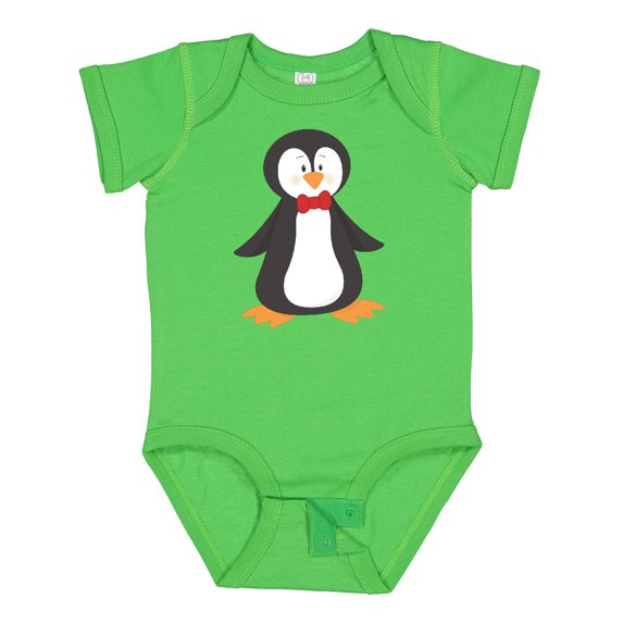 Inktastic Cute Penguin, Penguin With Red Bow Tie Boys or Girls Baby Bodysuit