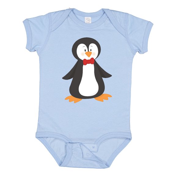 Inktastic Cute Penguin, Penguin With Red Bow Tie Boys or Girls Baby Bodysuit