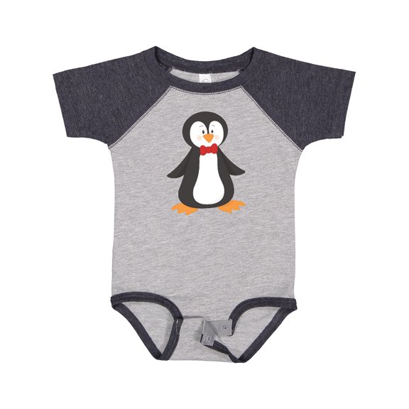 Inktastic Cute Penguin, Penguin With Red Bow Tie Boys or Girls Baby Bodysuit