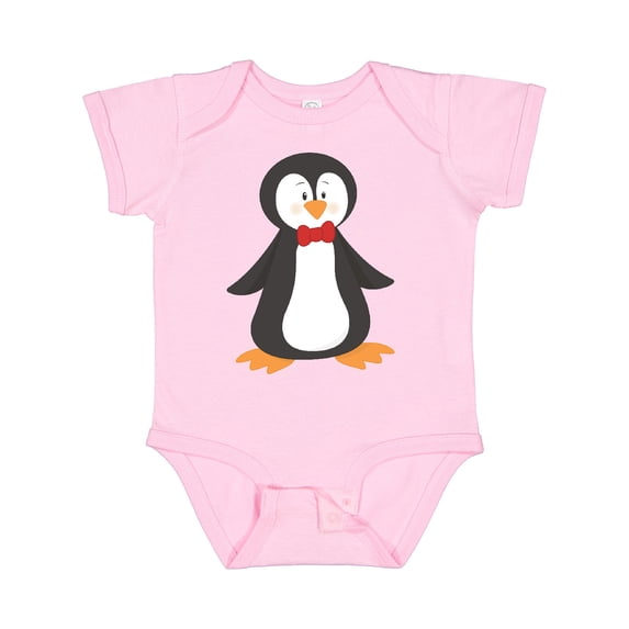 Inktastic Cute Penguin, Penguin With Red Bow Tie Boys or Girls Baby Bodysuit