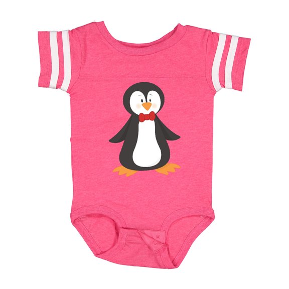 Inktastic Cute Penguin, Penguin With Red Bow Tie Boys or Girls Baby Bodysuit