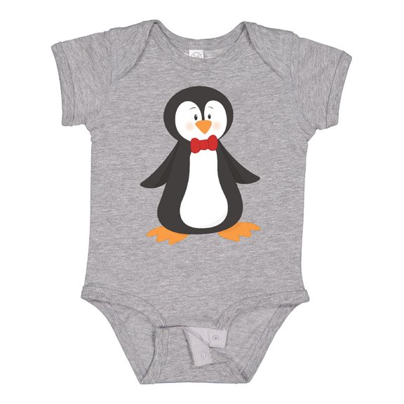 Inktastic Cute Penguin, Penguin With Red Bow Tie Boys or Girls Baby Bodysuit