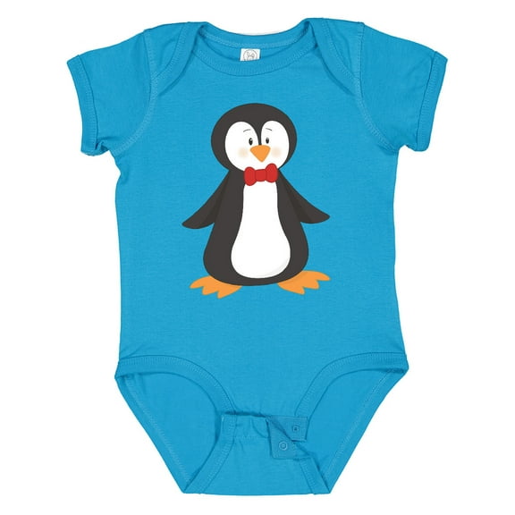 Inktastic Cute Penguin, Penguin With Red Bow Tie Boys or Girls Baby Bodysuit