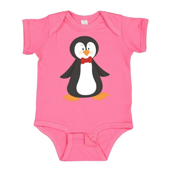 Inktastic Cute Penguin, Penguin With Red Bow Tie Boys or Girls Baby Bodysuit