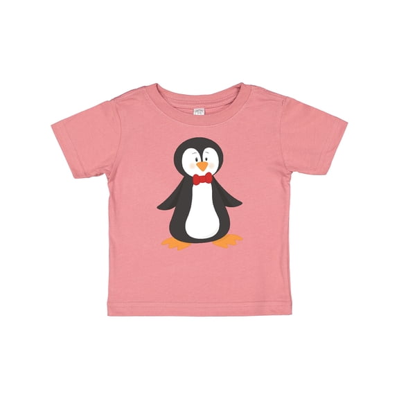 Inktastic Cute Penguin, Penguin With Red Bow Tie Boys or Girls Baby T-Shirt