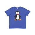 thumbnail image 1 of Inktastic Cute Penguin, Penguin With Red Bow Tie Youth T-Shirt, 1 of 5