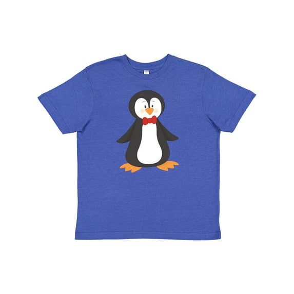 Inktastic Cute Penguin, Penguin With Red Bow Tie Youth T-Shirt