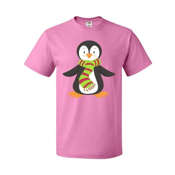 Inktastic Cute Penguin, Penguin With Striped Scarf T-Shirt
