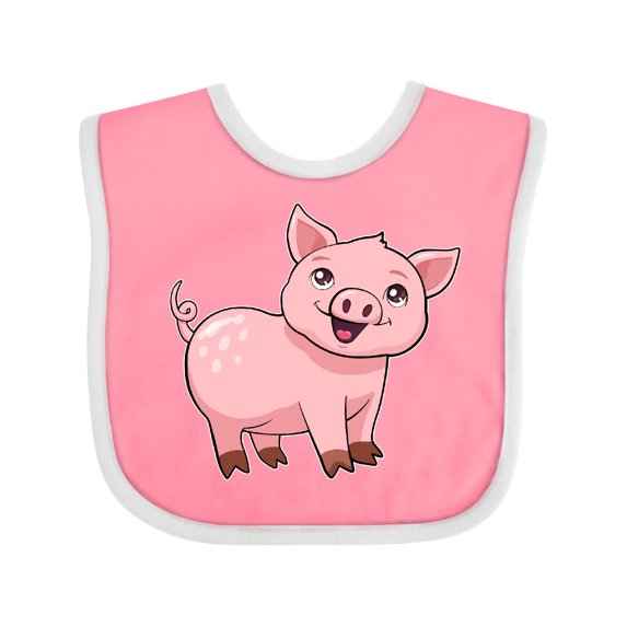 Inktastic Cute Pig Boys or Girls Baby Bib
