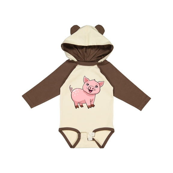 Inktastic Cute Pig Boys or Girls Long Sleeve Baby Bodysuit