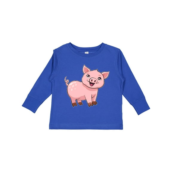 Inktastic Cute Pig Boys or Girls Long Sleeve Toddler T-Shirt