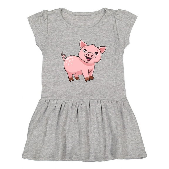 Inktastic Cute Pig Girls Toddler Dress