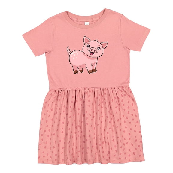 Inktastic Cute Pig Girls Toddler Dress