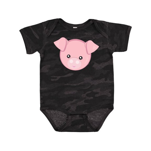 Inktastic Cute Pig, Little Pig, Pig Head, Pink Pig Boys or Girls Baby Bodysuit