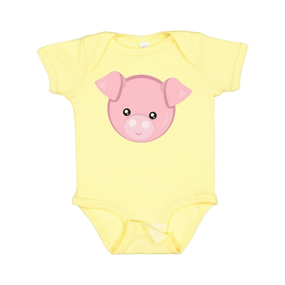 Inktastic Cute Pig, Little Pig, Pig Head, Pink Pig Boys or Girls Baby Bodysuit