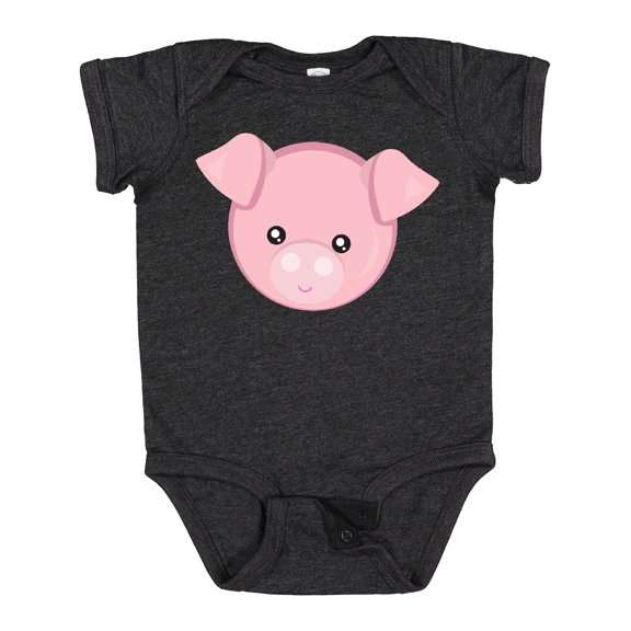 Inktastic Cute Pig, Little Pig, Pig Head, Pink Pig Boys or Girls Baby Bodysuit