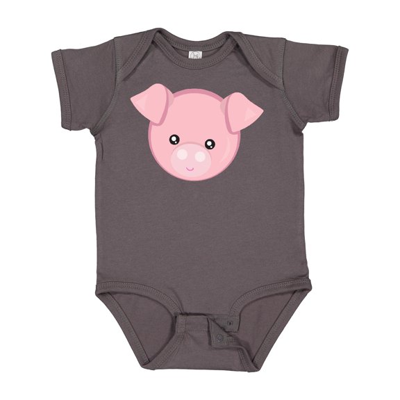 Inktastic Cute Pig, Little Pig, Pig Head, Pink Pig Boys or Girls Baby Bodysuit