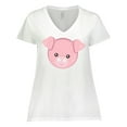thumbnail image 1 of Inktastic Cute Pig, Little Pig, Pig Head, Pink Pig Women's Plus Size V-Neck T-Shirt, 1 of 5