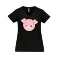 thumbnail image 1 of Inktastic Cute Pig, Little Pig, Pig Head, Pink Pig Women's Plus Size V-Neck T-Shirt, 1 of 5