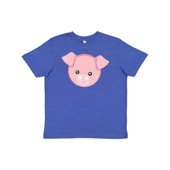Inktastic Cute Pig, Little Pig, Pig Head, Pink Pig Youth T-Shirt