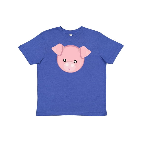 Inktastic Cute Pig, Little Pig, Pig Head, Pink Pig Youth T-Shirt