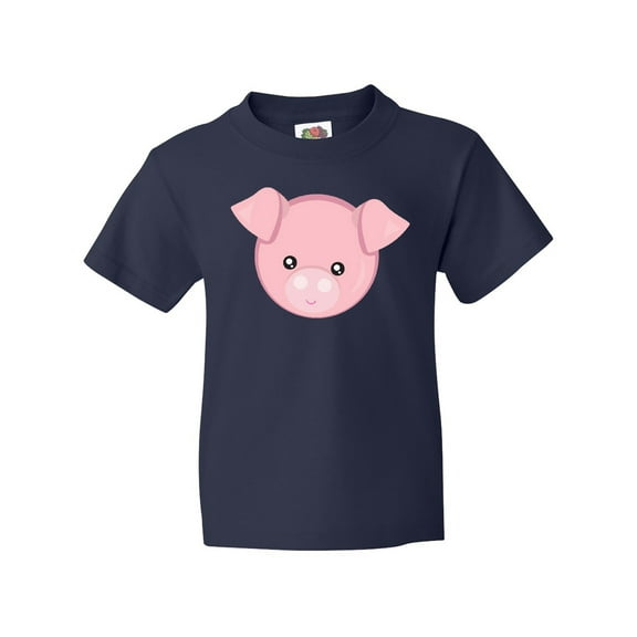 Inktastic Cute Pig, Little Pig, Pig Head, Pink Pig Youth T-Shirt