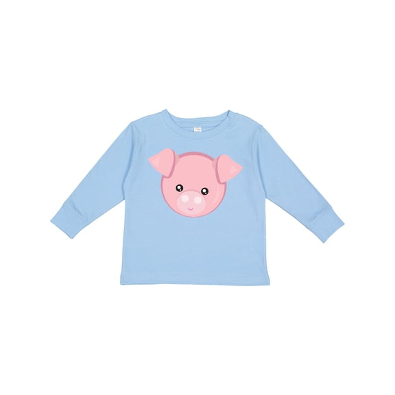 Inktastic Cute Pig, Little Pig, Piggy, Pink Pig Boys or Girls Long Sleeve Toddler T-Shirt