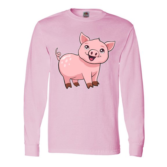 Inktastic Cute Pig Long Sleeve T-Shirt