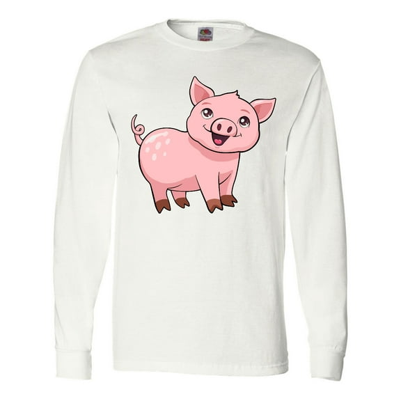 Inktastic Cute Pig Long Sleeve T-Shirt