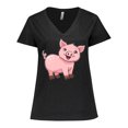 thumbnail image 1 of Inktastic Cute Pig Women's Plus Size V-Neck T-Shirt, 1 of 5