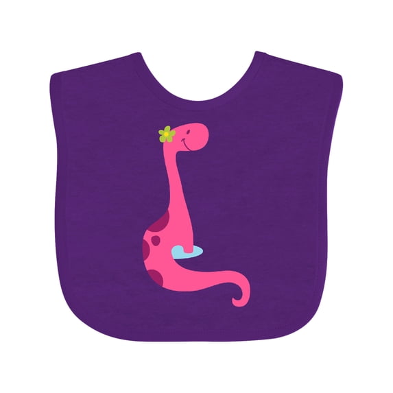 Inktastic Cute Pink Dinosaur Girls Baby Bib