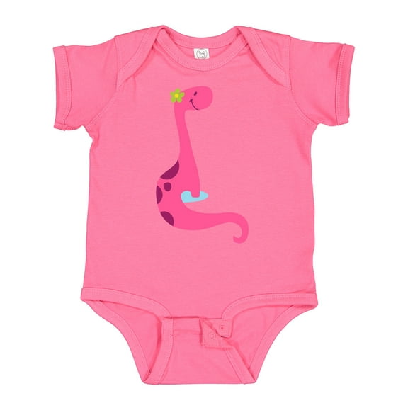 Inktastic Cute Pink Dinosaur Girls Baby Bodysuit