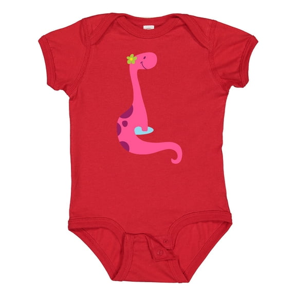 Inktastic Cute Pink Dinosaur Girls Baby Bodysuit