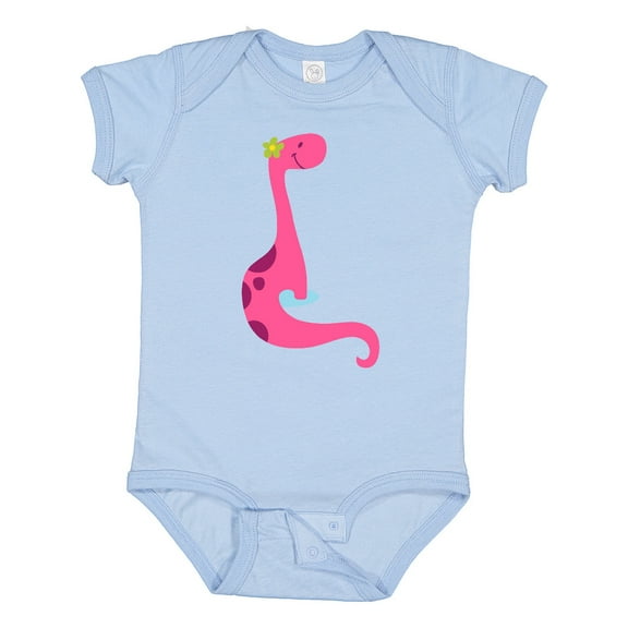 Inktastic Cute Pink Dinosaur Girls Baby Bodysuit