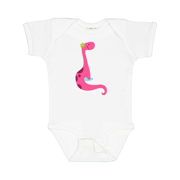 Inktastic Cute Pink Dinosaur Girls Baby Bodysuit