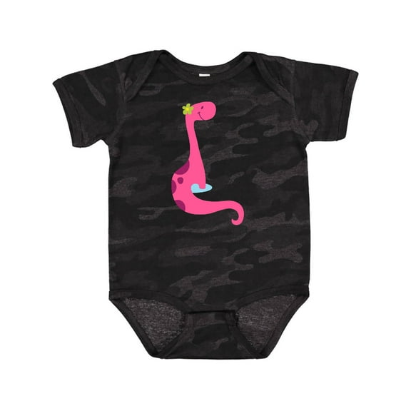 Inktastic Cute Pink Dinosaur Girls Baby Bodysuit