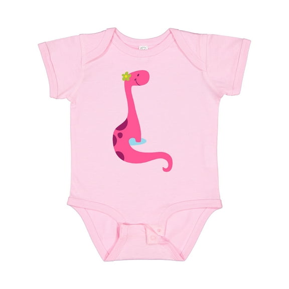 Inktastic Cute Pink Dinosaur Girls Baby Bodysuit