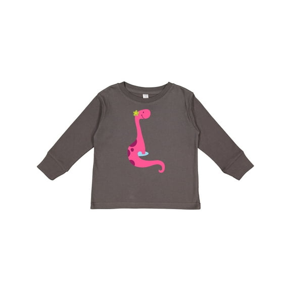 Inktastic Cute Pink Dinosaur Girls Long Sleeve Toddler T-Shirt