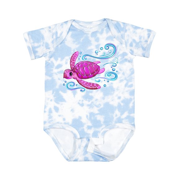Inktastic Cute Pink Sea Turtle Boys or Girls Baby Bodysuit