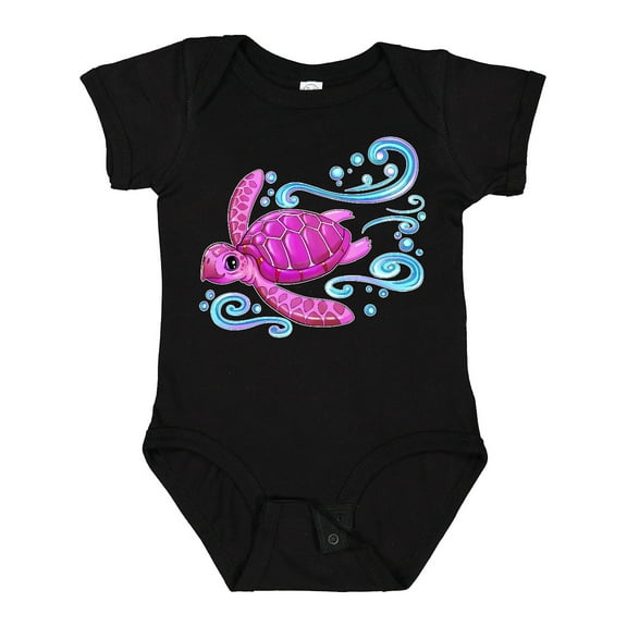Inktastic Cute Pink Sea Turtle Boys or Girls Baby Bodysuit