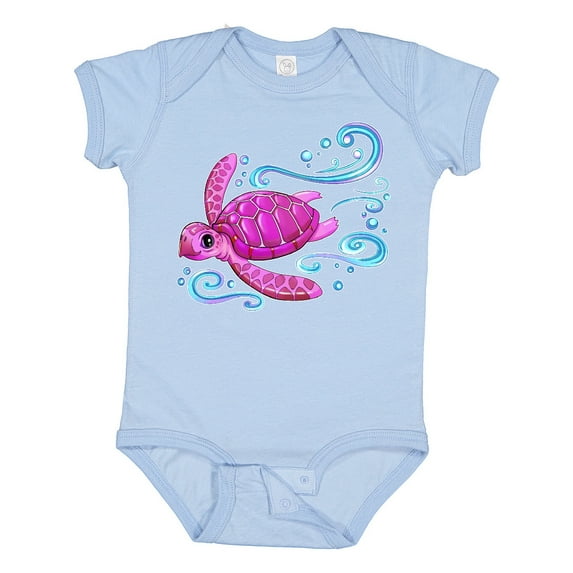 Inktastic Cute Pink Sea Turtle Boys or Girls Baby Bodysuit