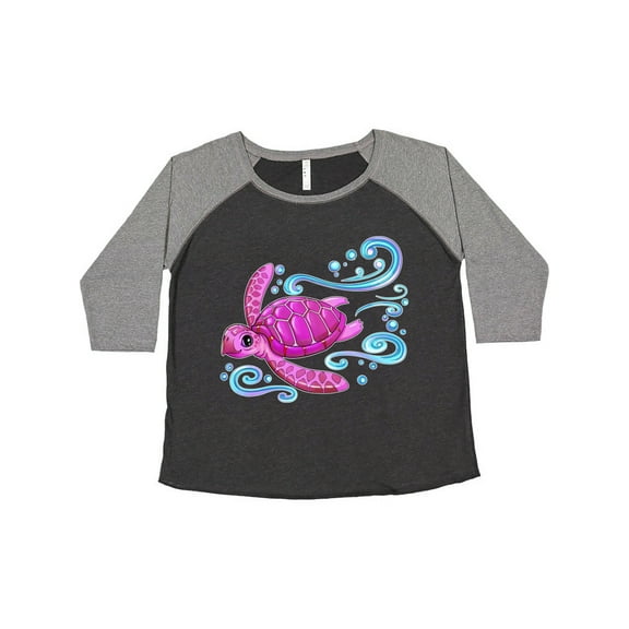 Inktastic Cute Pink Sea Turtle Women's Plus Size T-Shirt