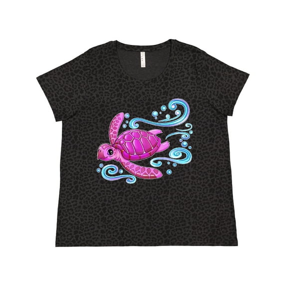 Inktastic Cute Pink Sea Turtle Women's Plus Size T-Shirt