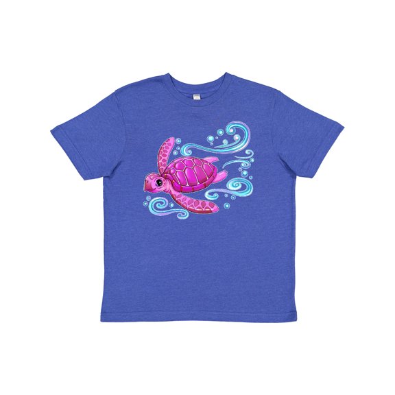 Inktastic Cute Pink Sea Turtle Youth T-Shirt