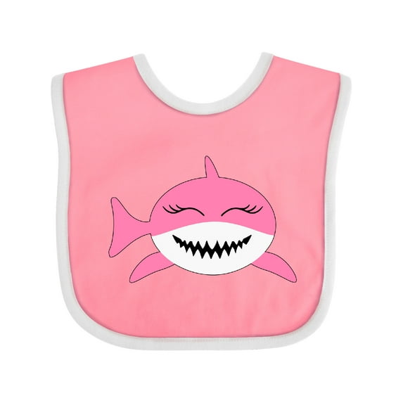 Inktastic Cute Pink Shark Boys or Girls Baby Bib