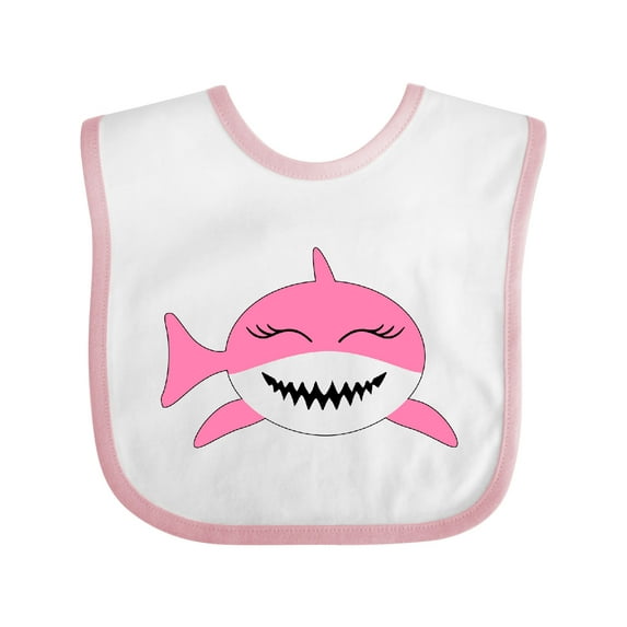 Inktastic Cute Pink Shark Boys or Girls Baby Bib