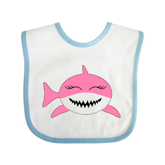 Inktastic Cute Pink Shark Boys or Girls Baby Bib