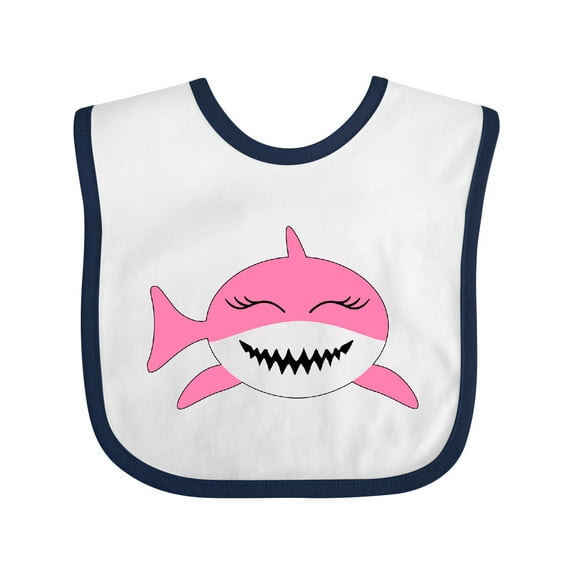 Inktastic Cute Pink Shark Boys or Girls Baby Bib